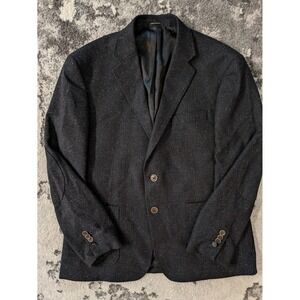 Joseph Abboud Joe Wool Flecked Tweed Herringbone Blazer 42S Elbow Patch Slim Fit